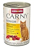 animonda Carny Senior Rind + Huhn mit Käse (6 x 400 g), Katzennassfutter für ältere Katzen ab 7...
