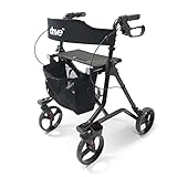 Drive Medical Rollator TORRO in Anthrazit für Indoor und Outdoor Nutzung I Stabile Gehhilfe mit...