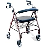 PHARMEDIS - Einkaufswagen Leicht Gehhilfe mit Sitz - Aluminium Seniorenrollator - Rollstuhl für...