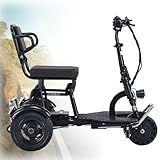 HZWJD Elektro Dreirad,3-Rad-Mobilitätsroller,Zusammenklappbarer Mobilitätsroller,Rollator Leicht...