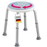 KARAT Duschhocker - 360° drehbarer Duschstuhl belastbar bis 150kg, höhenverstellbar mit...
