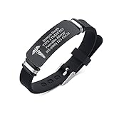 Personalisierte maßgeschneiderte Silikon-Sport-Armband Edelstahl-ID-Platte medizinische...