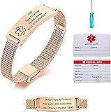 Notfallarmband Medizinisch Damen Personalisiert Uhrenarmband:VNOX Personalisiertes ID Armbänder mit...